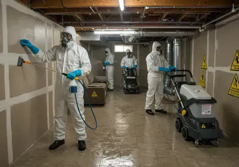 Basement Moisture Removal and Structural Drying process in Rio Hondo, TX